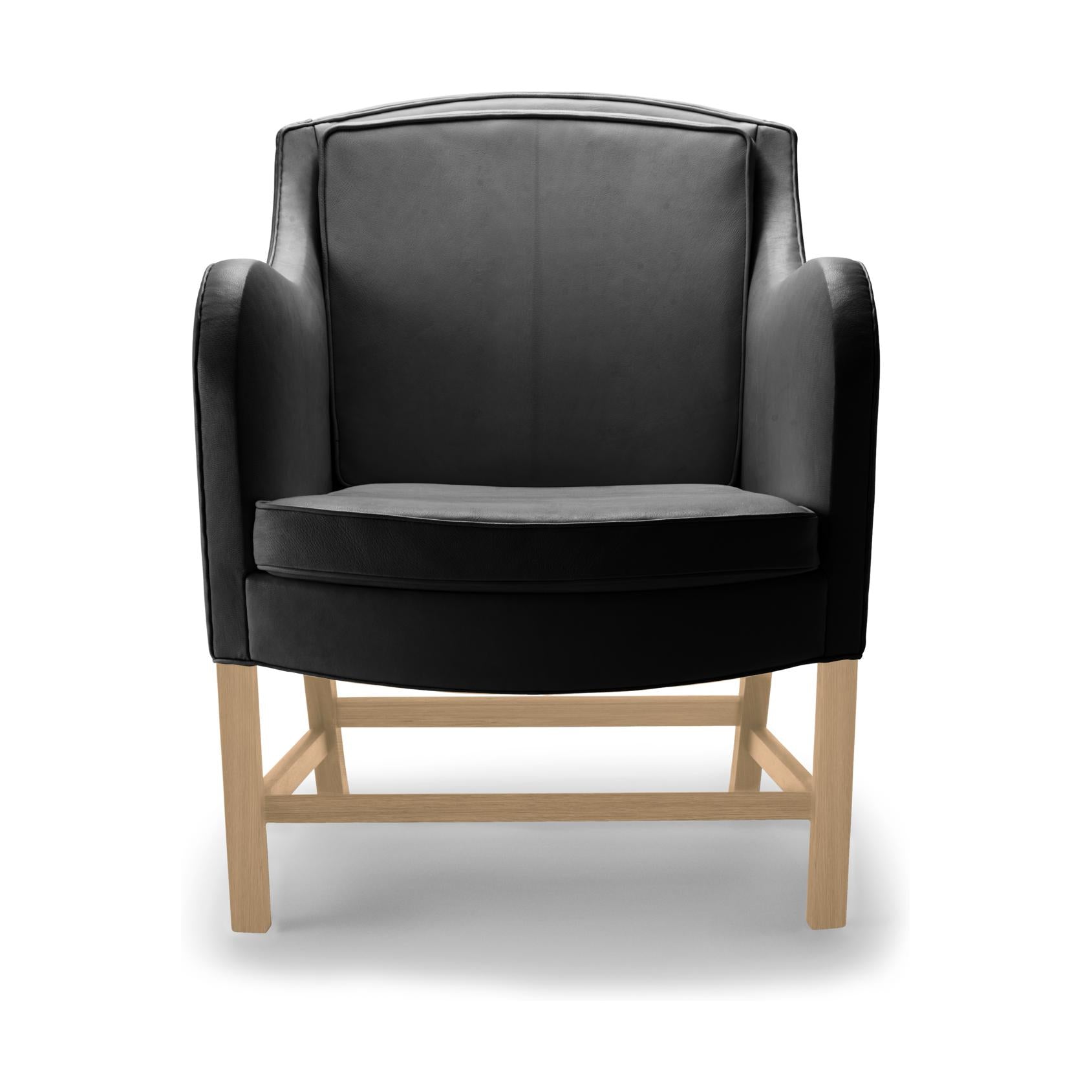Carl Hansen KK43960 Mieszanka krzesełka, naoliwiona dębowa/czarna skóra