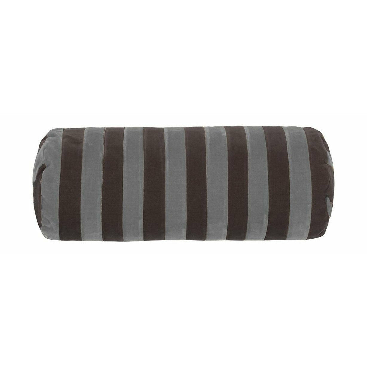 Christina Lundsteen Stripe Stripe Velvet Pillow, stalowa szare/czekolada