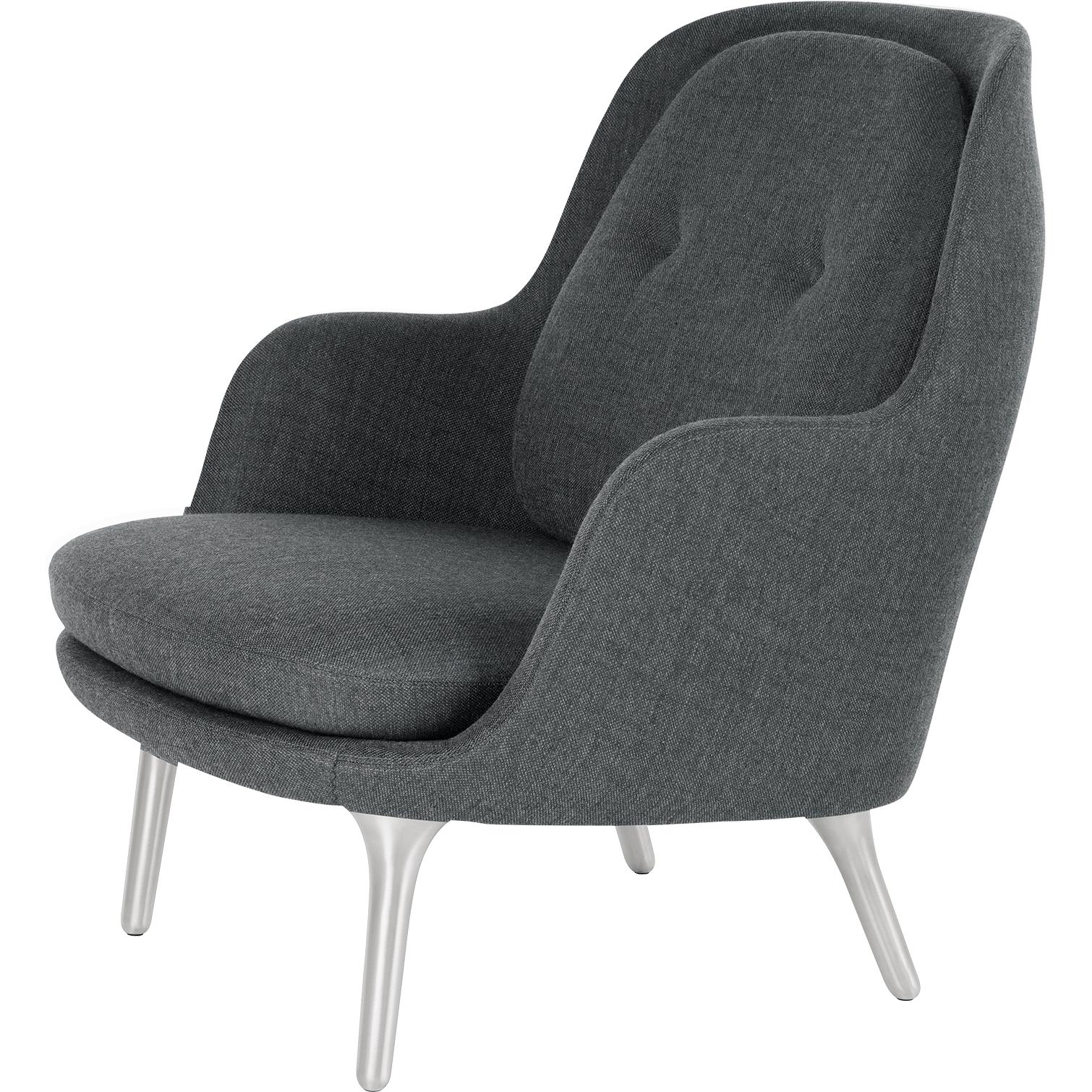 Fritz Hansen Fri Lounge krzesło aluminium, Sunniva ciemnoszary