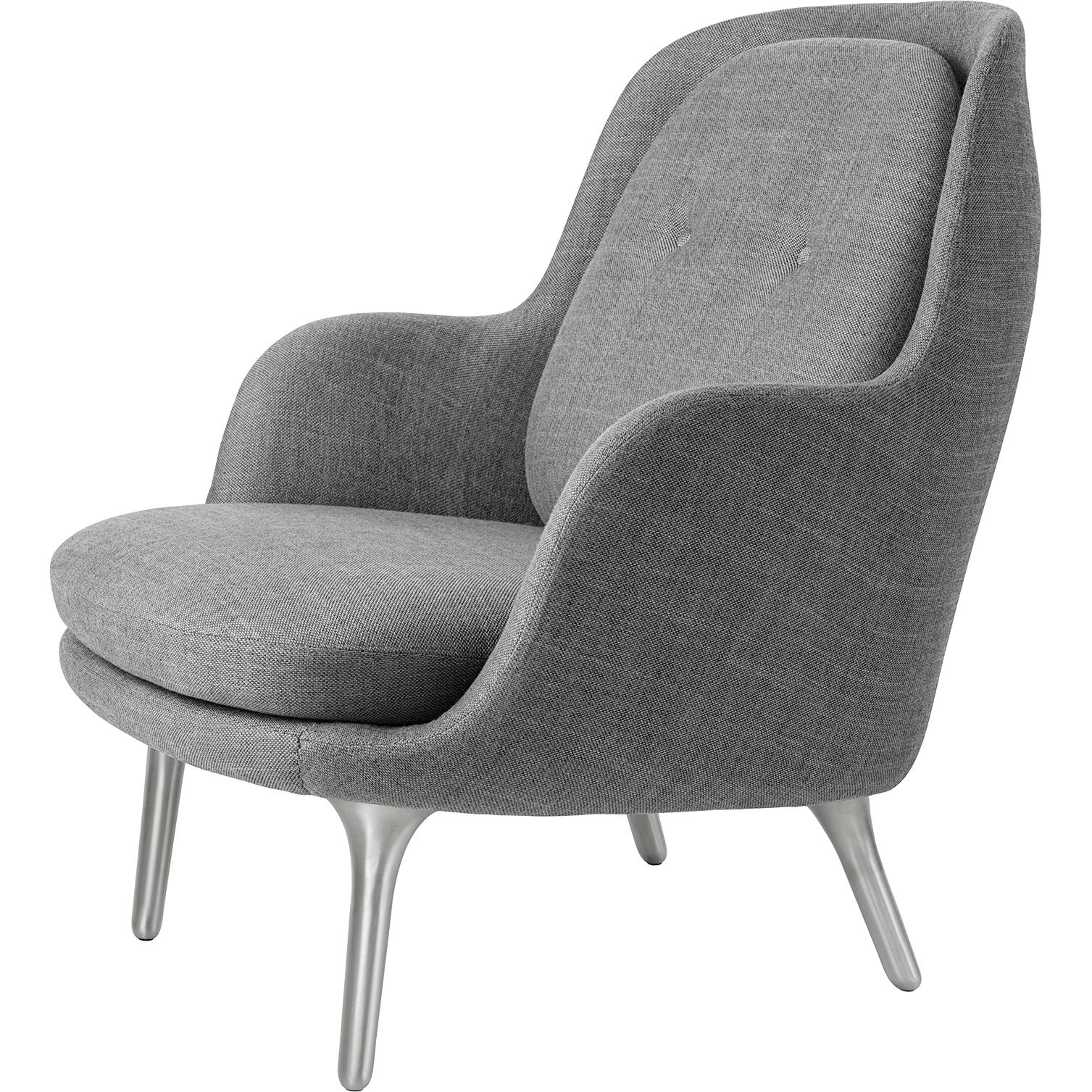 Fritz Hansen Fri Lounge krzesło aluminium, Sunniva Grey