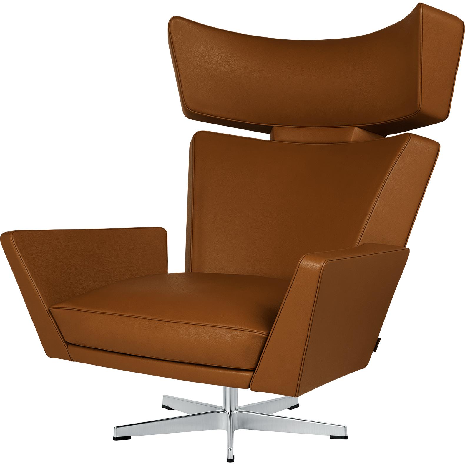 Fritz Hansen Oksen Lounge krzesło aluminiowe, klasyczny orzech orzech