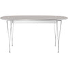 FRITZ HANSEN SUPERILIPSE TABLE Chrome/Grey Efeso Swenek, 120 x180 cm