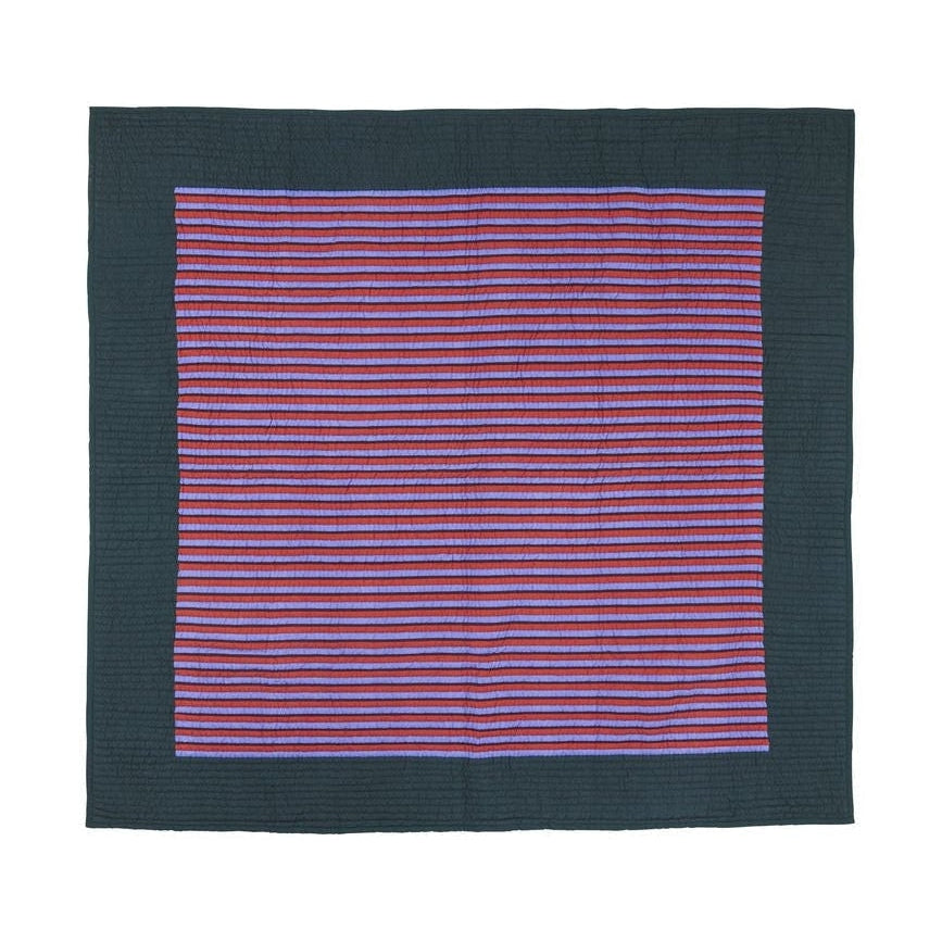 Hübsch Twist Bedspread 260x260 Cm, Multicolor/Petrol
