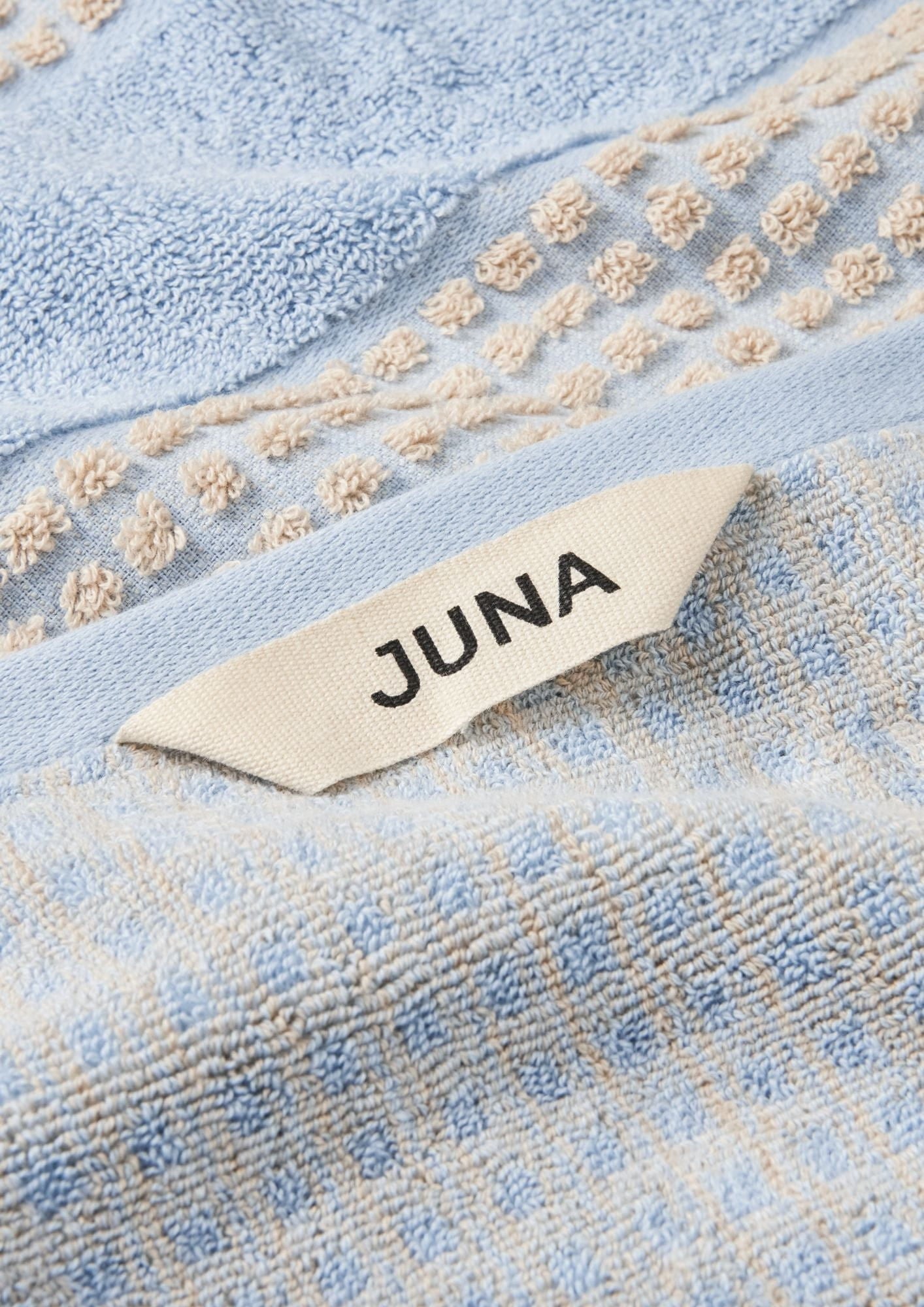 Juna Check Towel 50x100 Cm, Light Blue/Sand