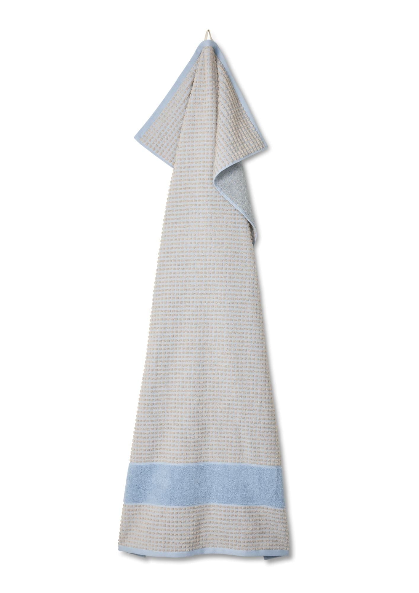 Juna Check Ręcznik 70x140 cm, jasnoniebieski/piasek