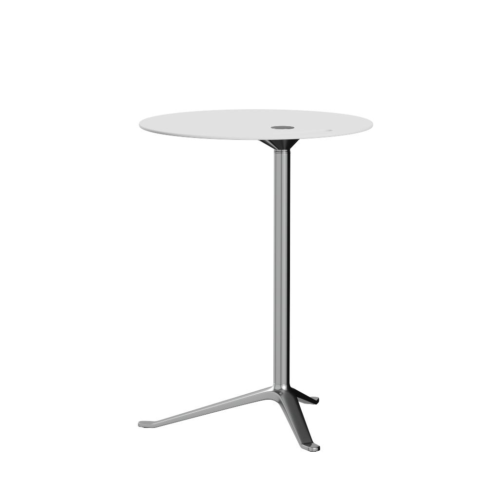 Fritz Hansen KS12 Little Friend Stół, wypolerowany aluminiowy/biały laminat