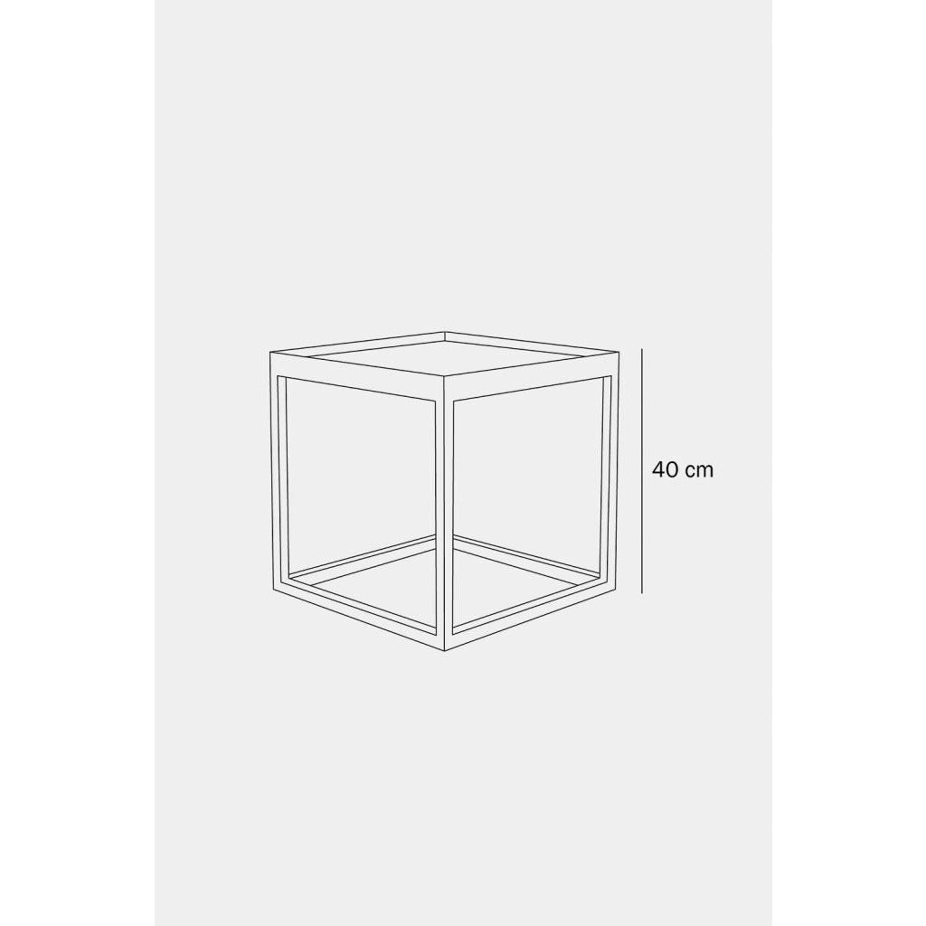 Klassik Studio Kø Cube Stół boczny czarny dąb wędzony, jasnoszary marmur