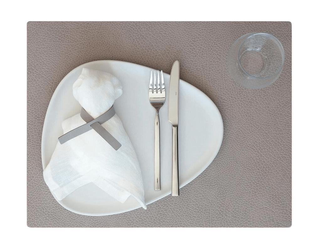 Lind Dna Square Placemat Hippo Leather L, Warm Grey