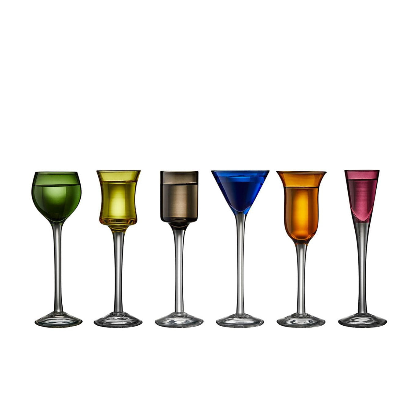 Lyngby Glas Schnapps Glass Glass Asorted Colours, 6 szt.