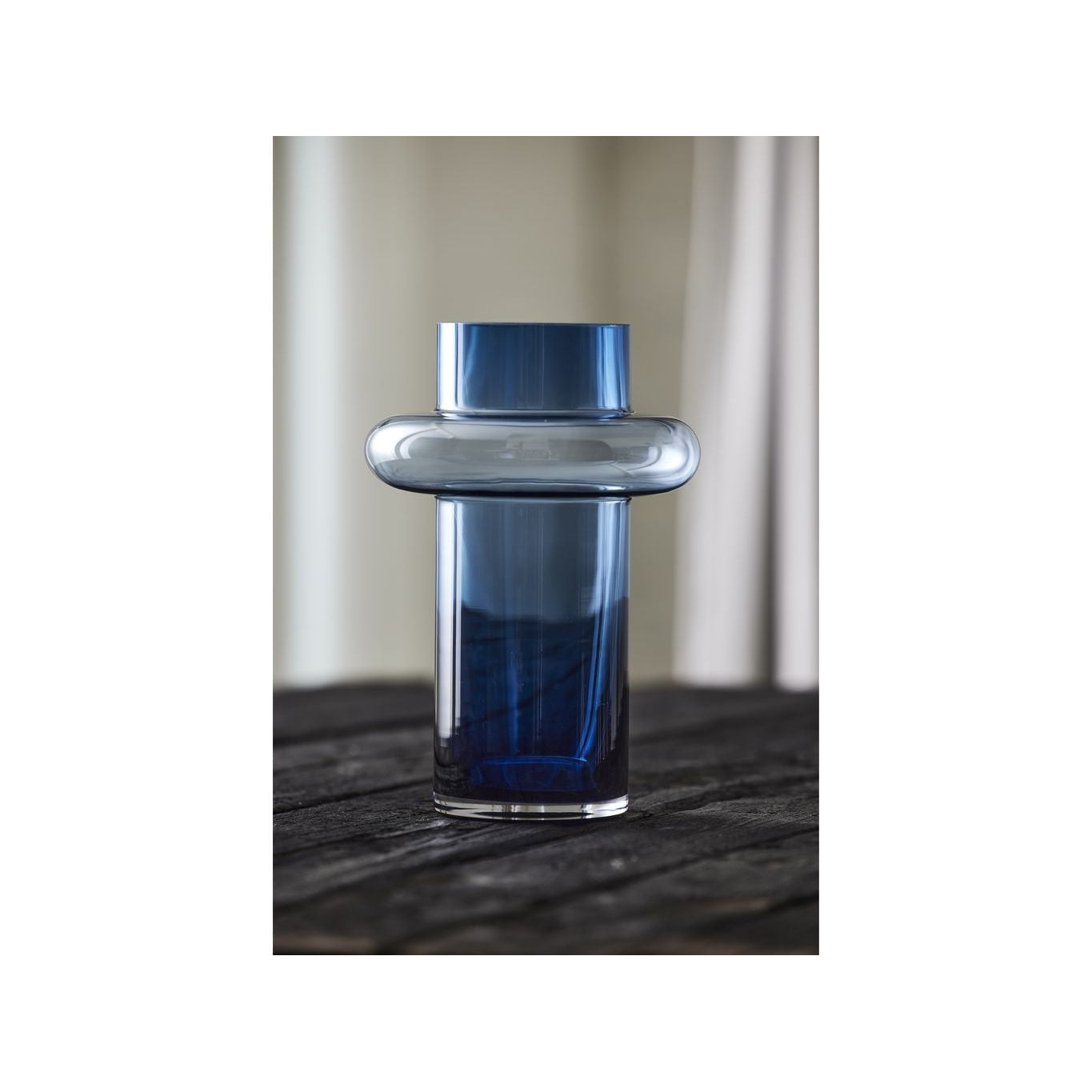 Lyngby Glas Tube Vase H: 30 Cm, Dark Blue