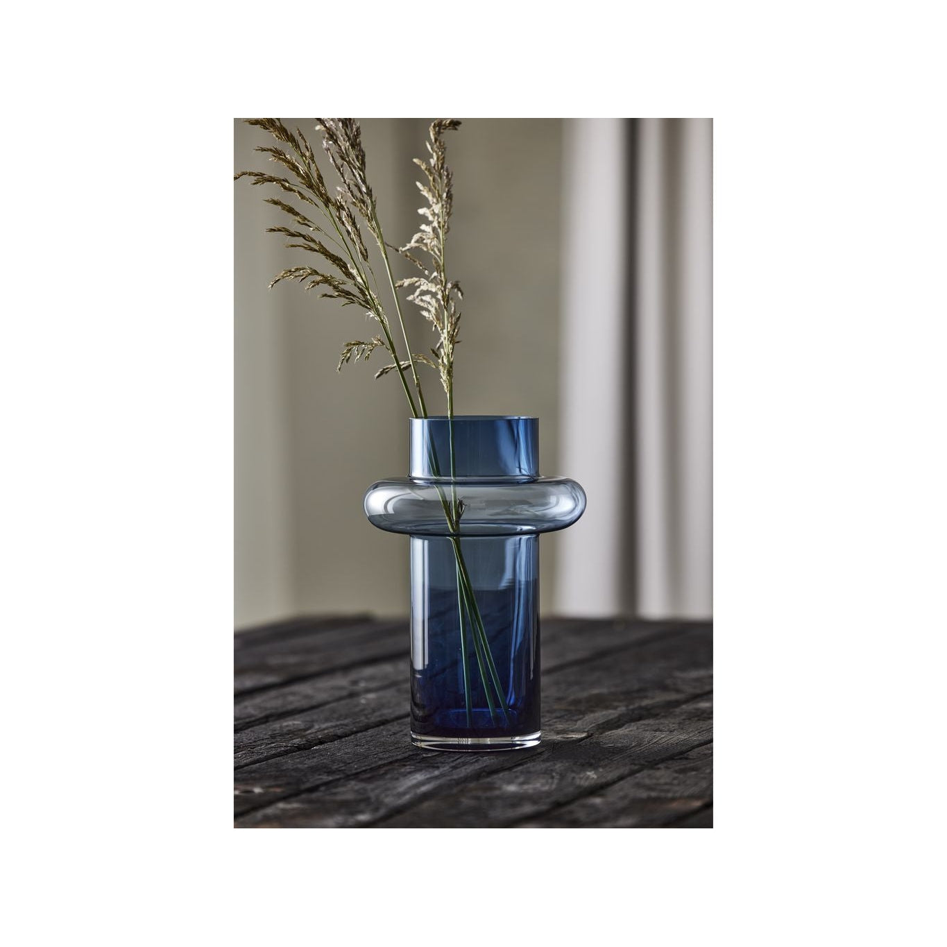 Lyngby Glas Tube Vase H: 30 Cm, Dark Blue