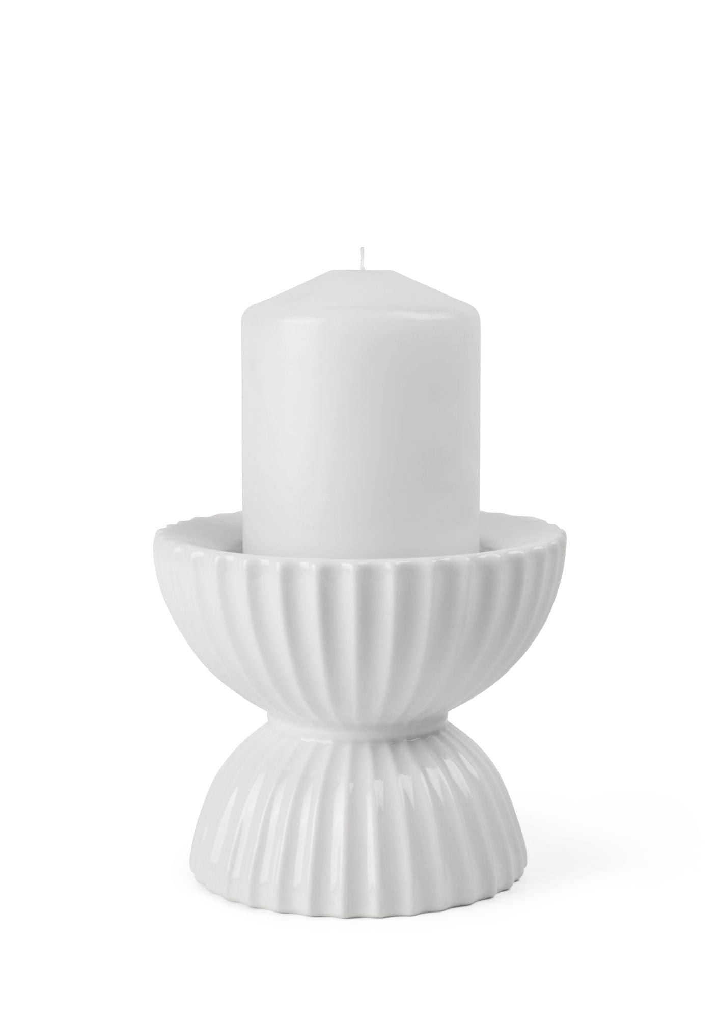 Lyngby Porcelæn Lyngby Tura Block Candle Holder Ø11,5 cm, biały