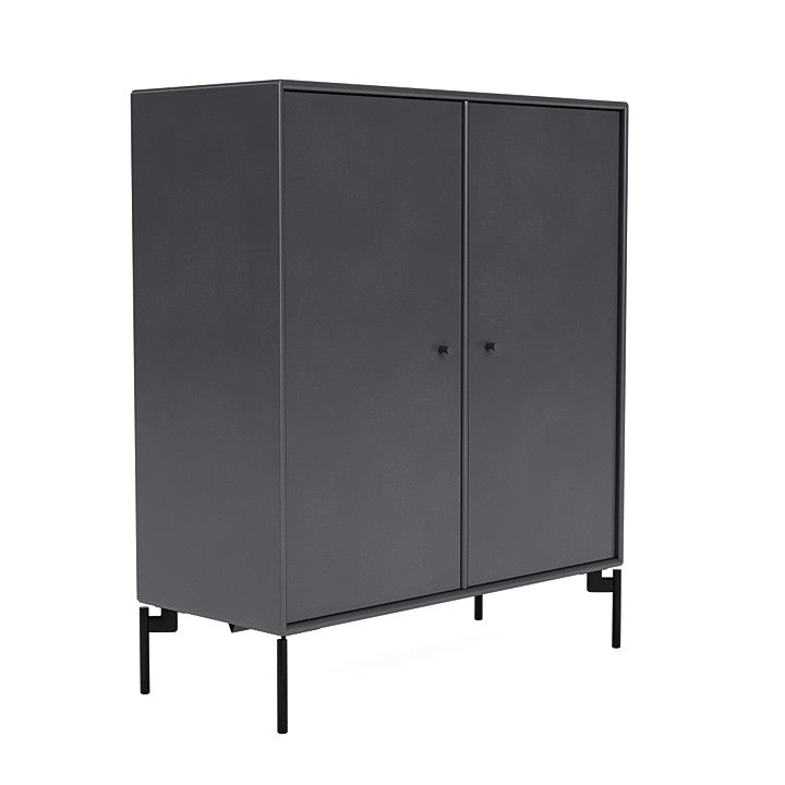 Montana Cover Cabinet With Legs, Carbon Black/Black