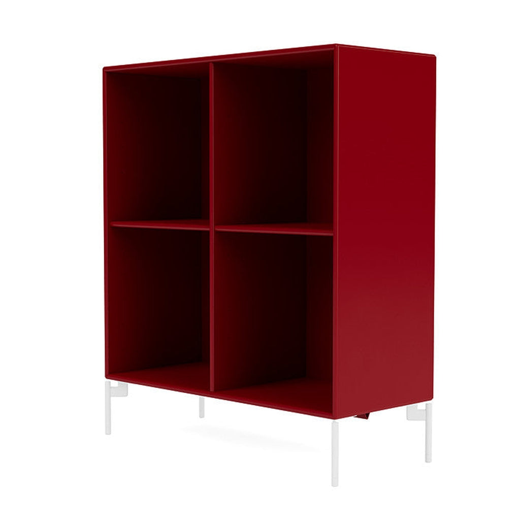 Montana Show Bookcase With Legs, Beetroot/Snow White