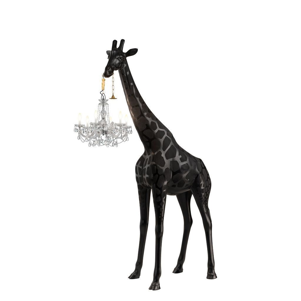 Qeeboo żyrafa zakochana lampa podłogowa na zewnątrz H 2,65 m, czarny