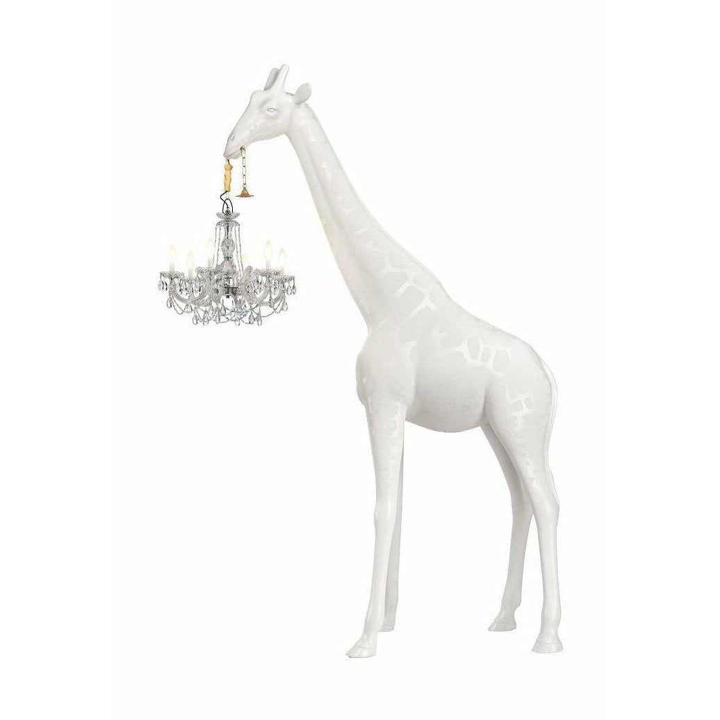 Qeeboo żyrafa zakochana lampa podłogowa na zewnątrz H 2,65 m, biała