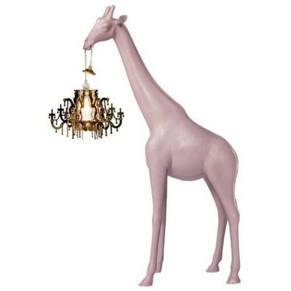 Qeeboo żyrafa w miłości lampa podłogowa xs h 1m, zakurzona róża