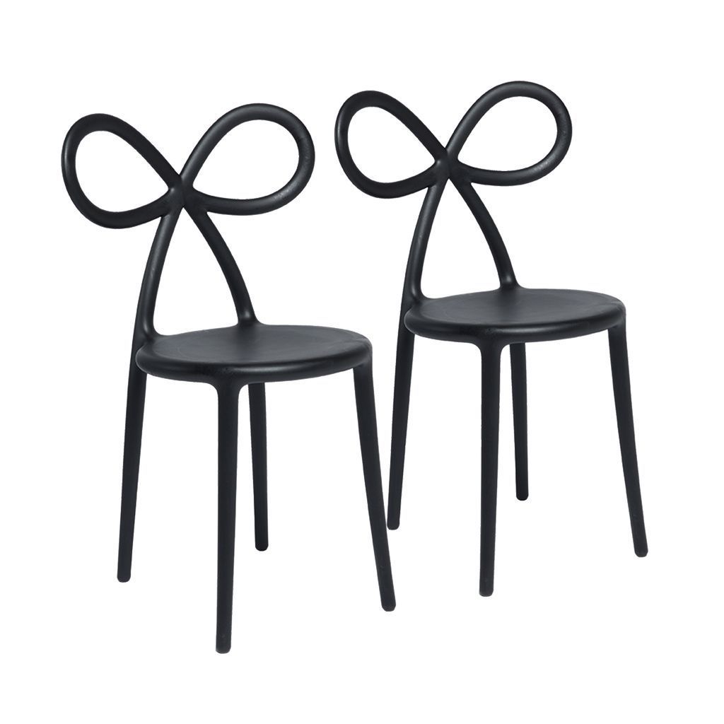 Qeeboo Ribbon Chair By Nika Zupanc Set Of 2, Black