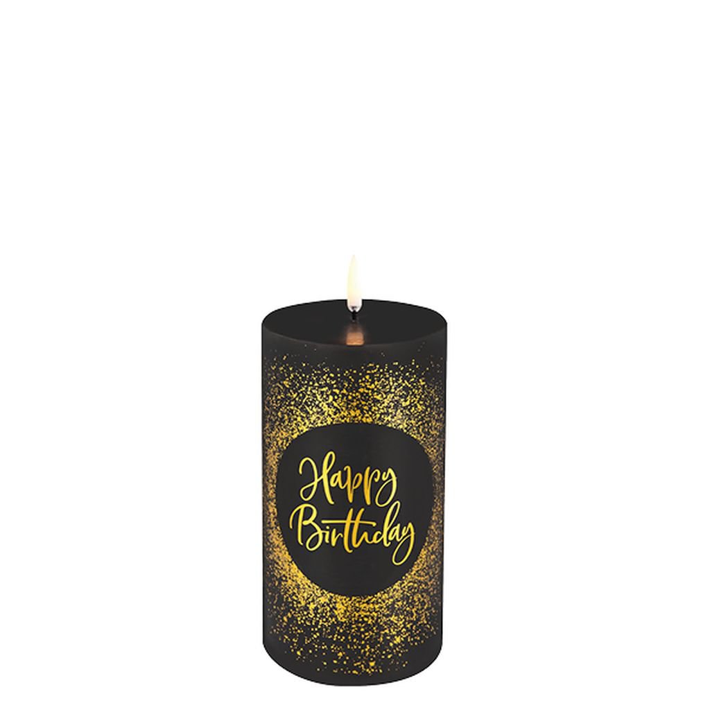 Oświetlenie Uyuni LED Filar Birthday Candle H 15 cm, czarny