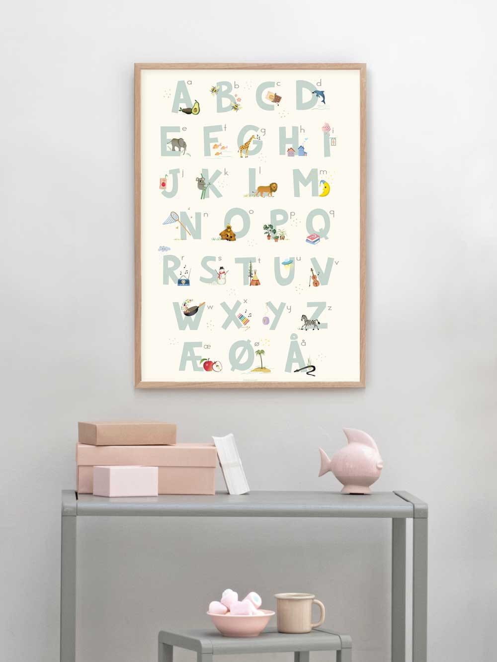 Vissevasse duński plakat alphabetowy, 30x40 cm