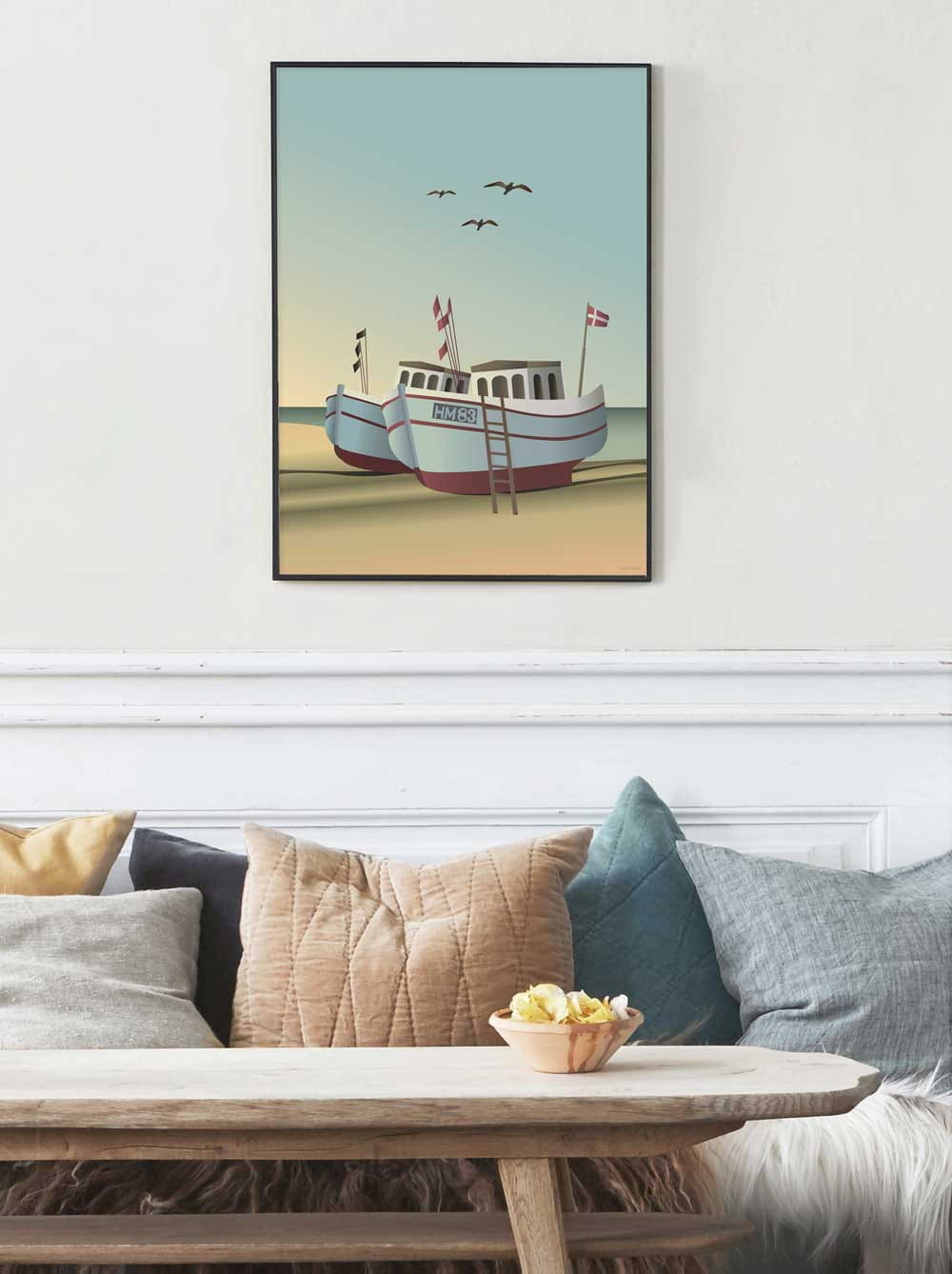 Plakat łodzi rybackich Vissevasse, 30x40 cm