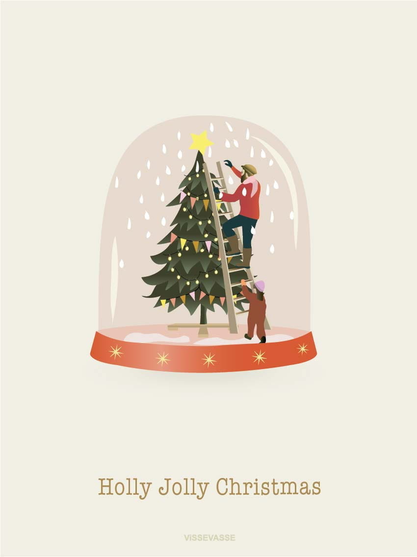 Vissevasse Holly Jolly Christmas Card, A6