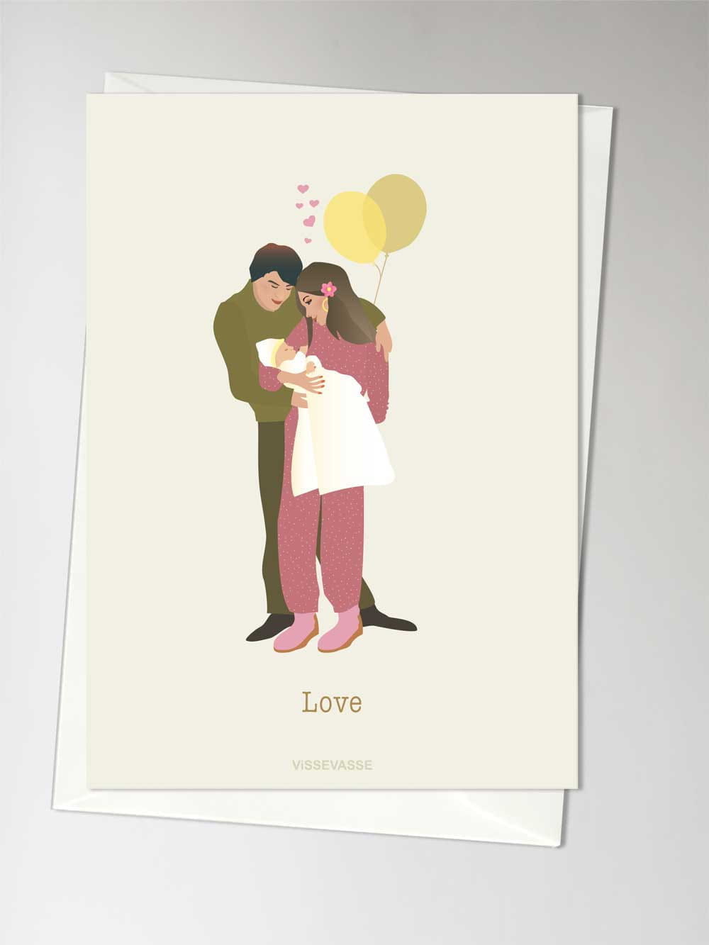 Vissevasse Love New Baby Card, A6