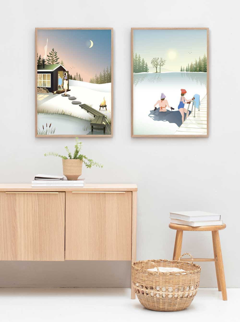 Vissevasse Vinterbad Plakat, 50x70 cm