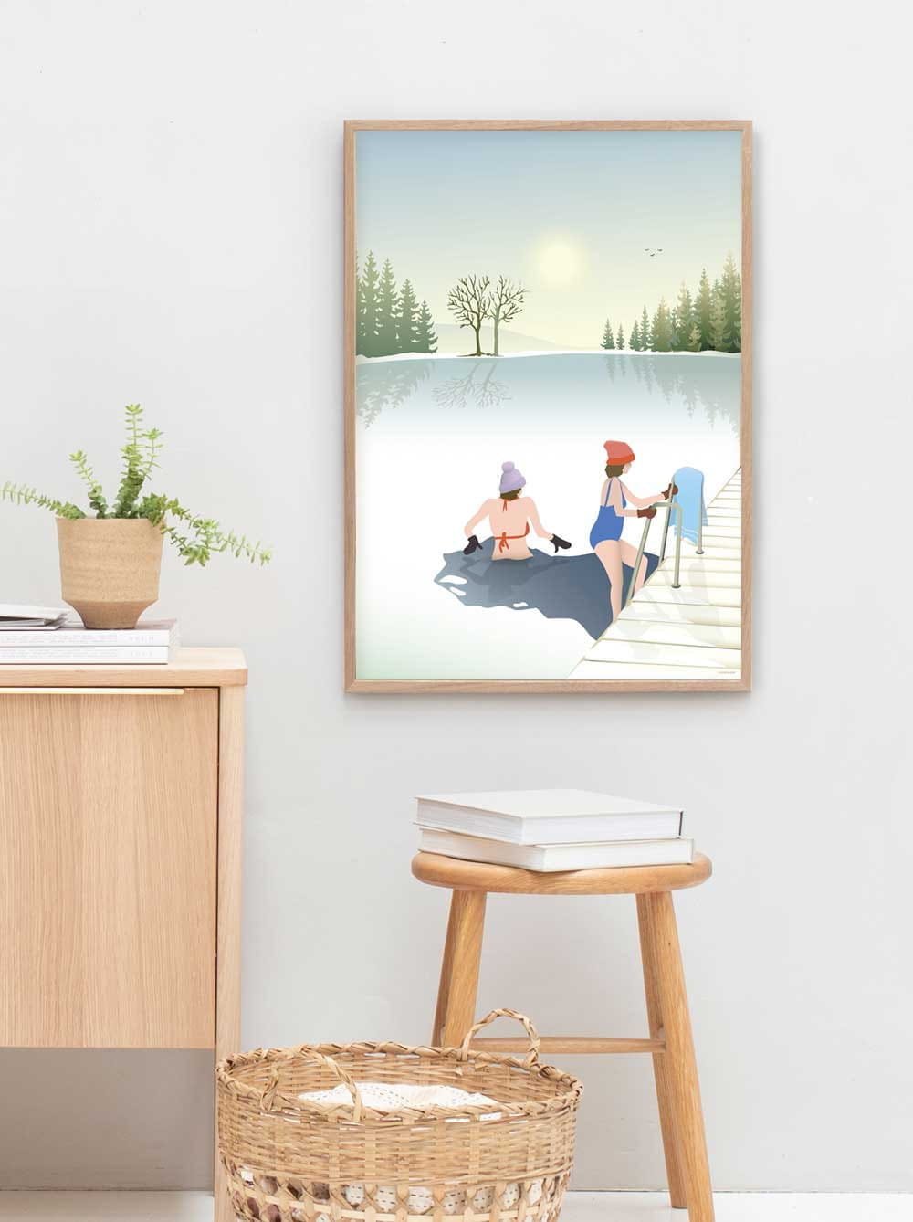 Vissevasse Vinterbad Plakat, 50x70 cm