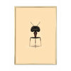  Ant Classic Poster Brass Colored Frame A5 Sand Color Background
