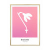  Snowdrop Design Icon Poster Brass Colored Frame 50 X70 Cm Pink