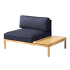 FDB Møbler L37 Moduł prawy narożny z tabel niebieski/naturalny, 130x90cm