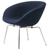  Aj Pot™ Lounge Chair Chrome Plated Frame Fabric Christianshavn Blue Uni