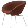  Aj Pot™ Lounge Chair Chrome Plated Frame Fabric Christianshavn Orange