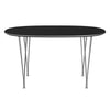 Fritz Hansen Superellipse™ Dining Table Chrome/Black Fenix Laminates, 135x90 Cm