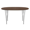 Fritz Hansen Superellipse™ Dining Table Chrome/Walnut Veneer With Walnut Table Edge, 135x90 Cm