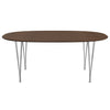 Fritz Hansen Superellipse™ Dining Table Chrome/Walnut Veneer With Walnut Table Edge, 180x120 Cm