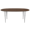 Fritz Hansen Superellipse™ Dining Table Grey Powder Coated/Walnut Veneer With Walnut Table Edge, 180x120 Cm
