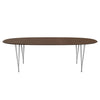 Fritz Hansen Superellipse™ Dining Table Grey Powder Coated/Walnut Veneer With Walnut Table Edge, 240x120 Cm