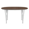 Fritz Hansen Superellipse™ Dining Table Nine Grey/Walnut Veneer, 135x90 Cm