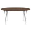 Fritz Hansen Superellipse™ Dining Table Nine Grey/Walnut Veneer With Walnut Table Edge, 150x100 Cm
