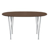 Fritz Hansen Superellipse™ Dining Table Silver Grey/Walnut Veneer With Walnut Table Edge, 135x90 Cm