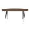 Fritz Hansen Superellipse™ Dining Table Warm Graphite/Walnut Veneer With Walnut Table Edge, 170x100 Cm