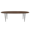 Fritz Hansen Superellipse™ Dining Table Warm Graphite/Walnut Veneer With Walnut Table Edge, 240x120 Cm