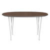 Fritz Hansen Superellipse™ Dining Table White/Walnut Veneer, 135x90 Cm