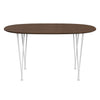 Fritz Hansen Superellipse™ Dining Table White/Walnut Veneer With Walnut Edge Table, 135x90 Cm