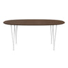 Fritz Hansen Superellipse™ Dining Table White/Walnut Veneer With Walnut Table Edge, 170x100 Cm