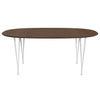Fritz Hansen Superellipse™ Dining Table White/Walnut Veneer With Walnut Table Edge, 180x120 Cm