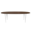 Fritz Hansen Superellipse™ Dining Table White/Walnut Veneer With Walnut Table Edge, 240x120 Cm