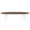 Fritz Hansen Superellipse™ Dining Table White/Walnut Veneer With Walnut Table Edge, 300x130 Cm